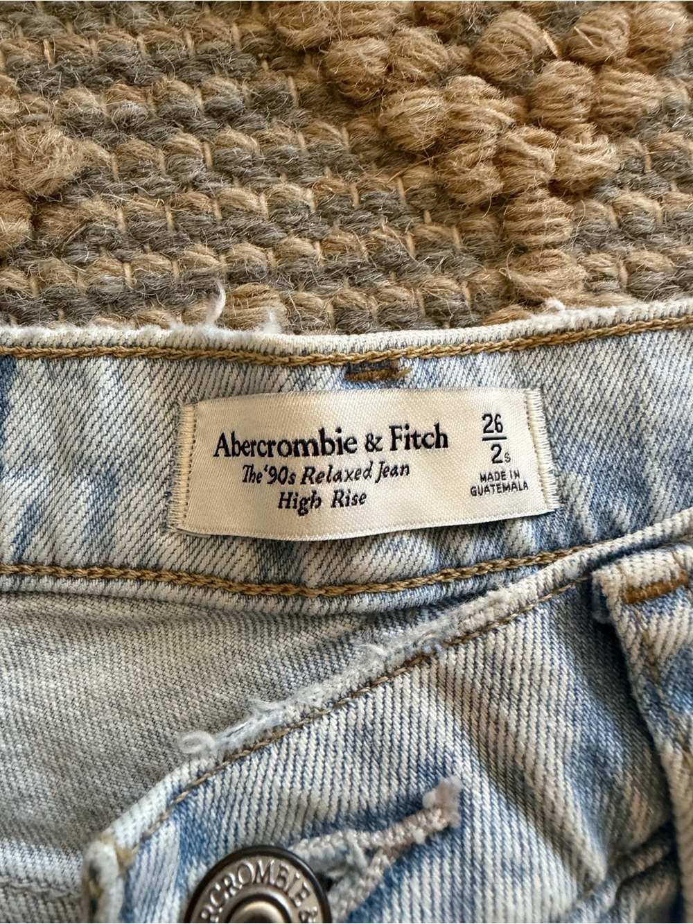 Abercrombie & Fitch Light Wash Distressed Straight-Leg Jeans - Picture 3 of 3